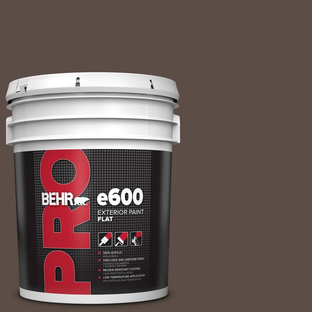 BEHR PRO 5 gal. #PPU5-19 Dark Truffle Flat Exterior Paint