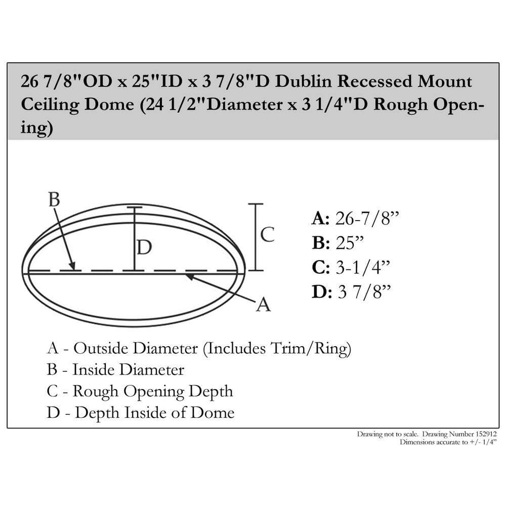Ekena Millwork 26-7/8 in. Dublin Recessed Mount Ceiling Dome (2)
