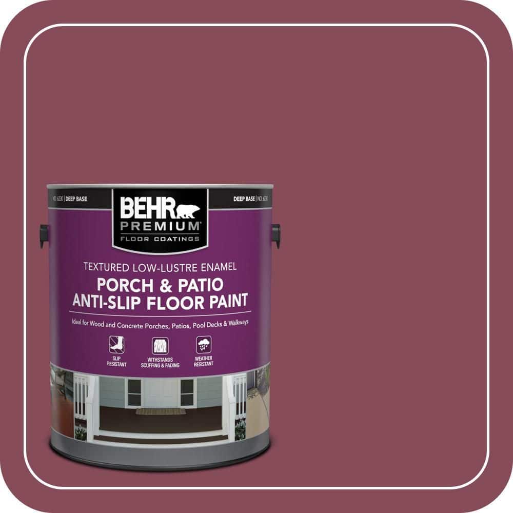 BEHR PREMIUM 1 gal. #MQ1-02 Wine Not Textured Low-Lustre Enamel Interior/Exterior Porch and Patio Anti-Slip Floor Paint (1)