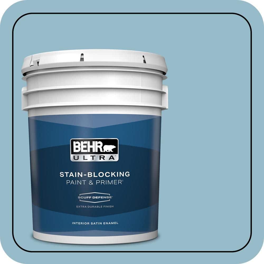 BEHR ULTRA 5 gal. #S480-3 Sydney Harbour Extra Durable Satin Enamel Interior Paint & Primer