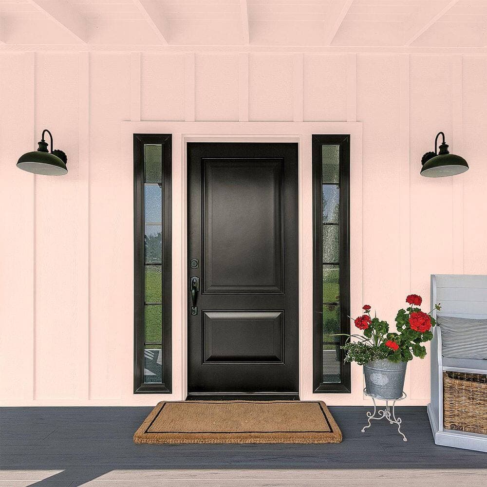 Glidden Premium 5 gal. PPG1063-3 Pale Coral Flat Exterior Latex Paint (4)
