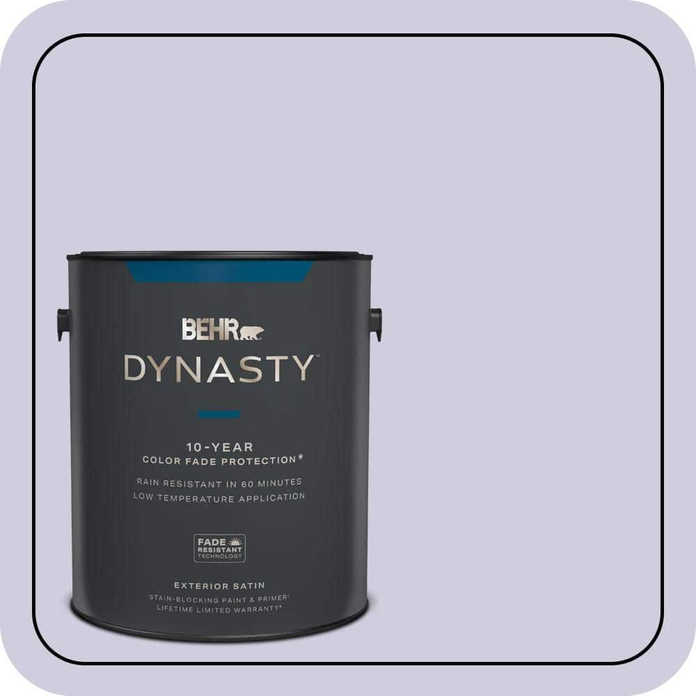 BEHR DYNASTY 1 gal. #640C-2 Lavender Sparkle Satin Enamel Exterior Stain-Blocking Paint & Primer