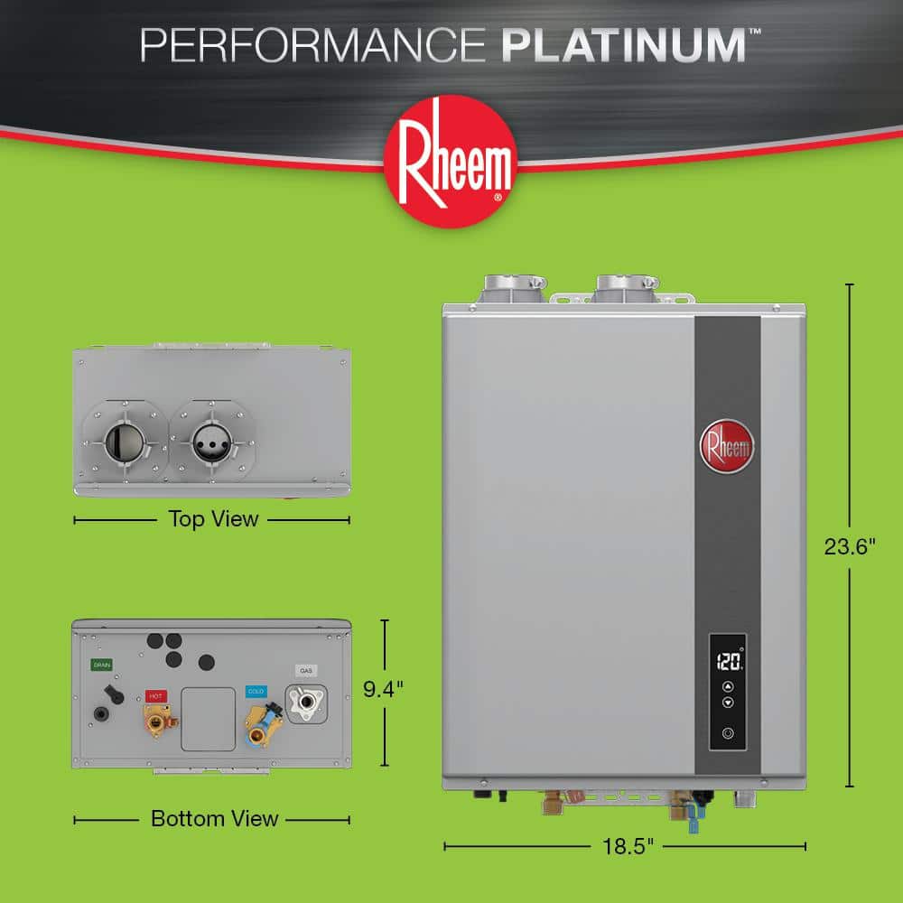 Rheem Performance Platinum 8.4 GPM Super High Efficiency Indoor or Outdoor Liquid Propane Tankless Water Heater (3)