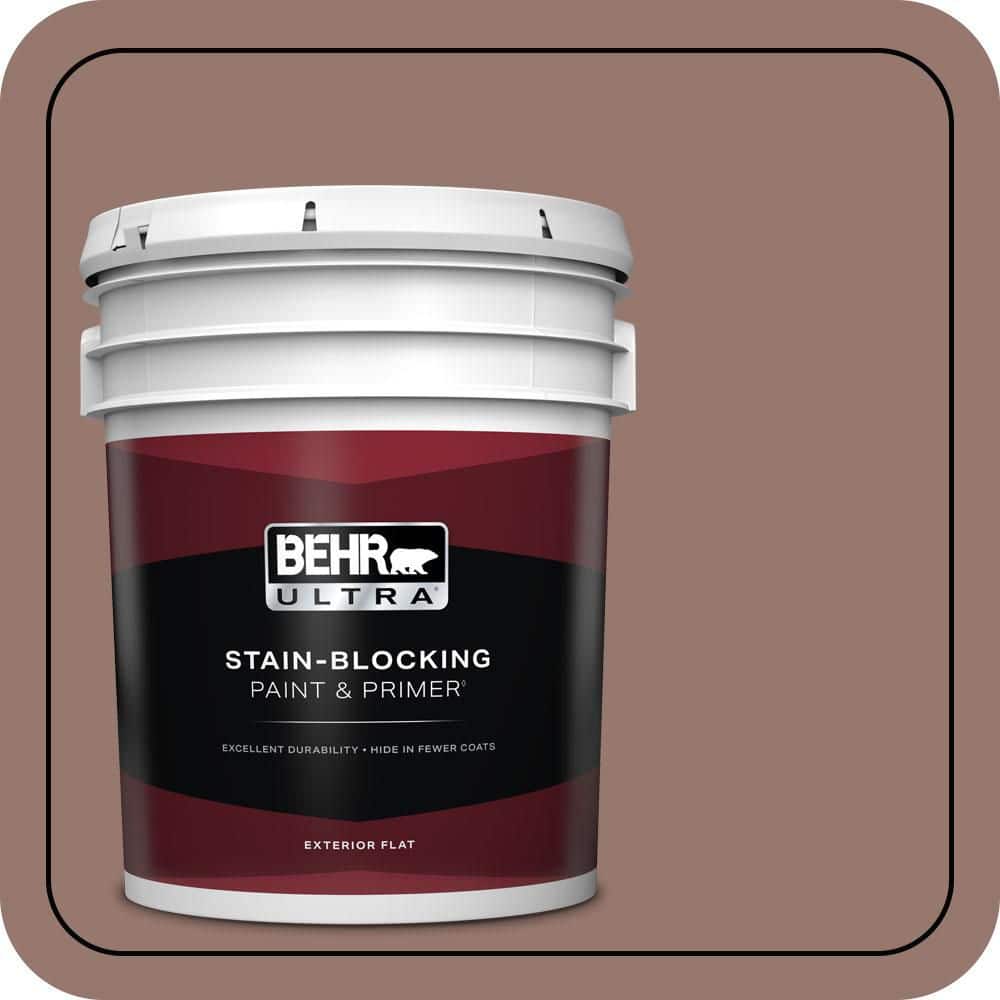 BEHR ULTRA 5 gal. #N160-5 Chocolate Delight Flat Exterior Paint & Primer