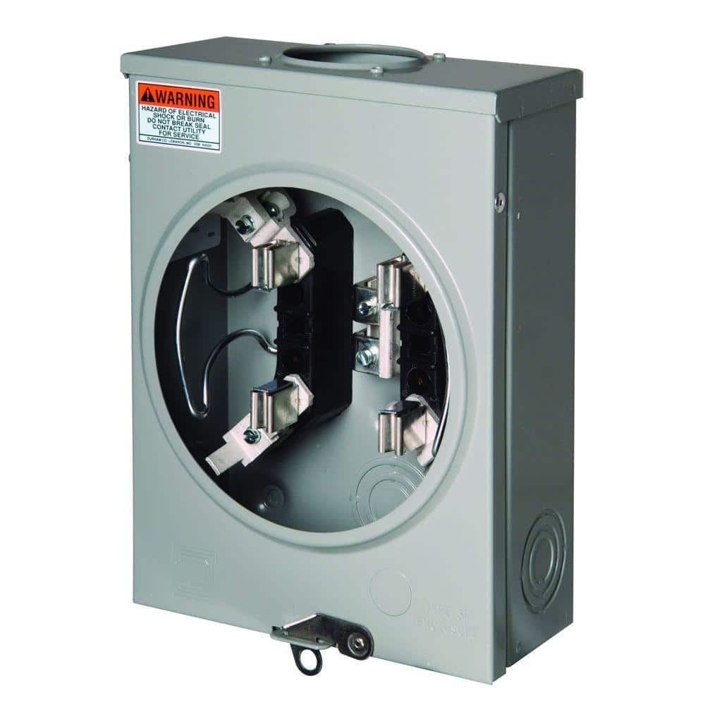 Square D Overhead or Underground Meter Socket with Barrel Lock Guard