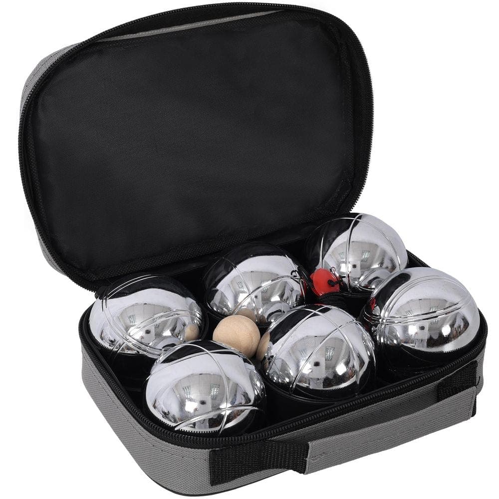 Tidoin Gray Steel Outdoor Boules Set Large Action Game with 6 Balls (3)