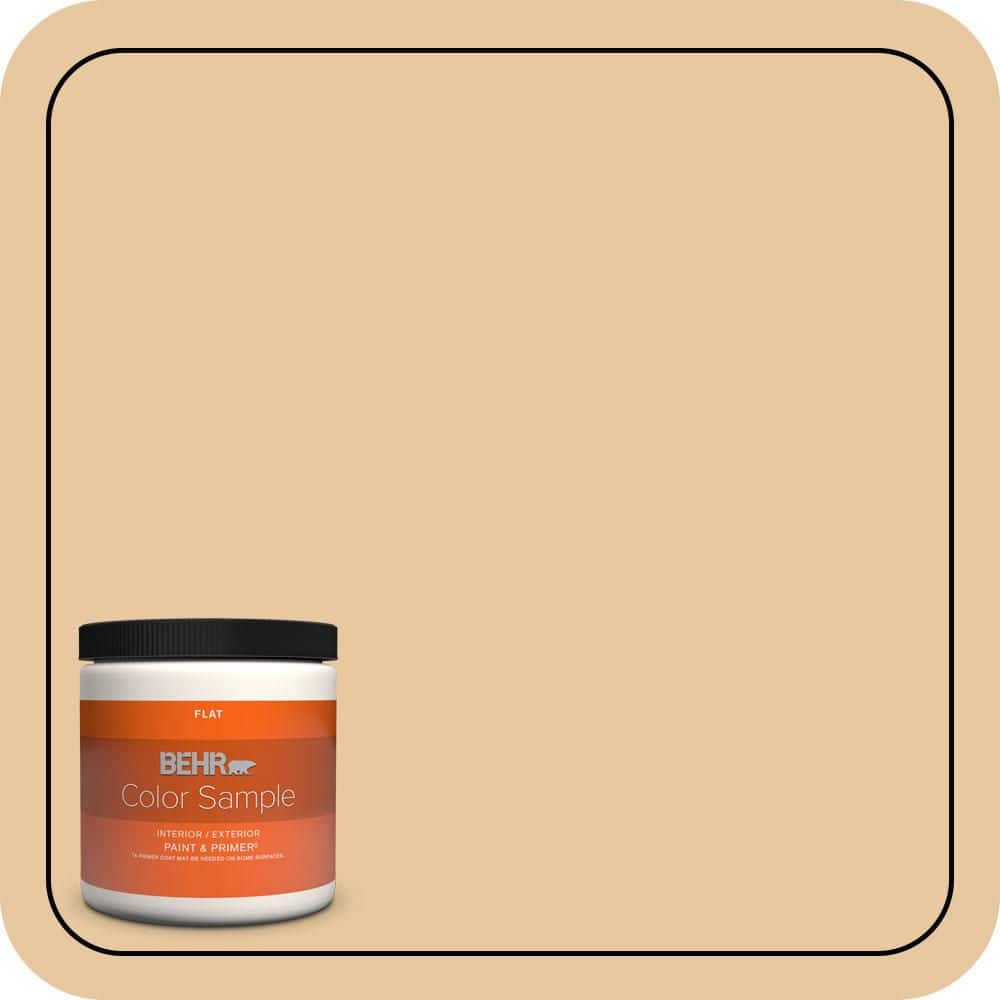 BEHR PREMIUM PLUS 8 oz. #PPU4-15 Jasper Cane Flat Interior/Exterior Paint & Primer Color Sample