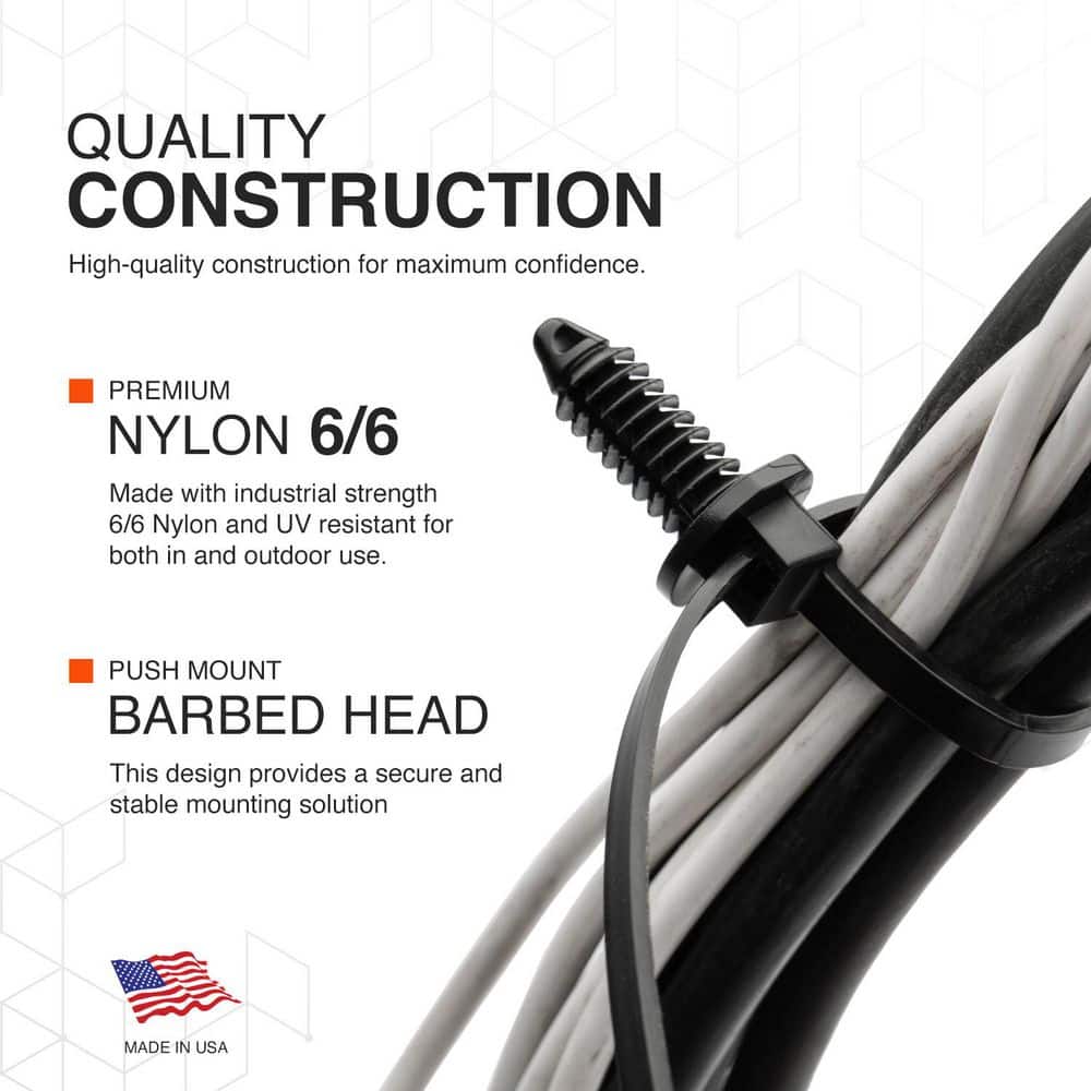 TR Industrial 7 in. Contractor Series Fir Tree Heat-Stabilized UV Cable Ties in Black (100-Piece) (3)