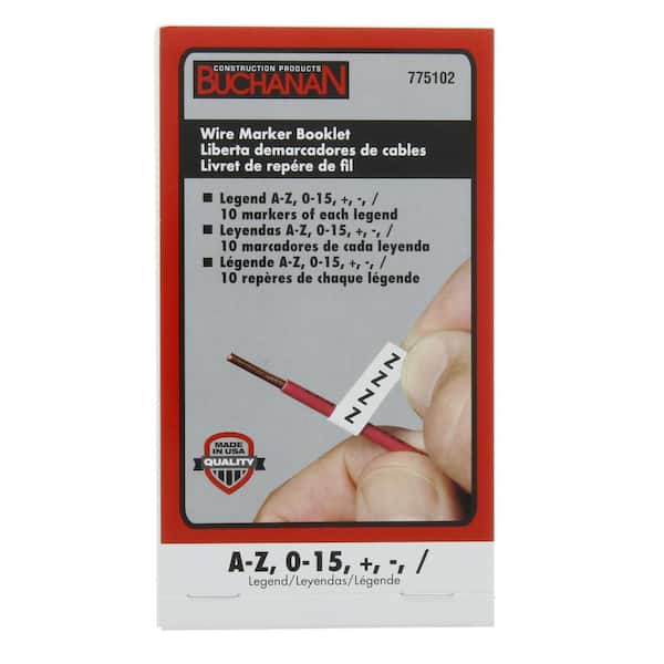 Buchanan Wire Marker Booklet, A-Z, 0-15 Plus (2)