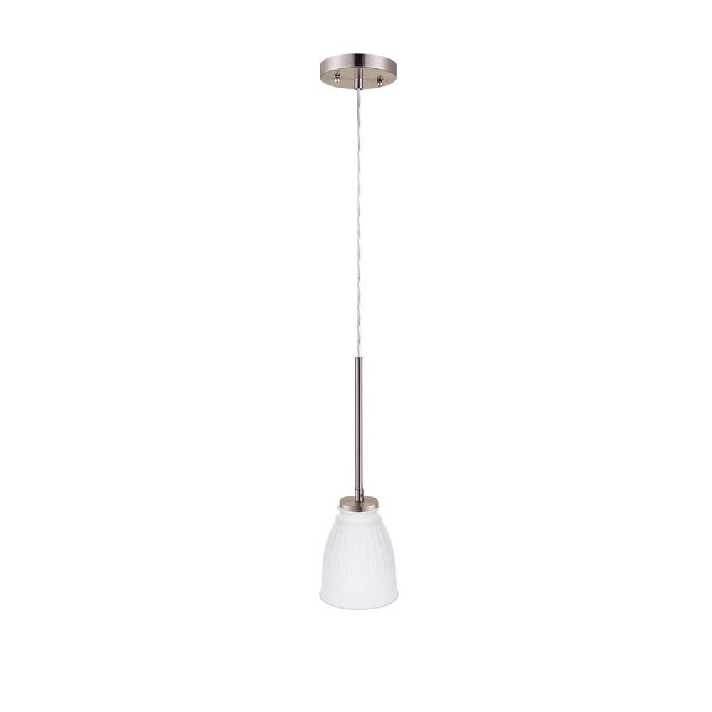 PRIVATE BRAND UNBRANDED Brushed Nickel Pendant Light Kit with Partial Down Rod and Adjustable Height Wire (4)