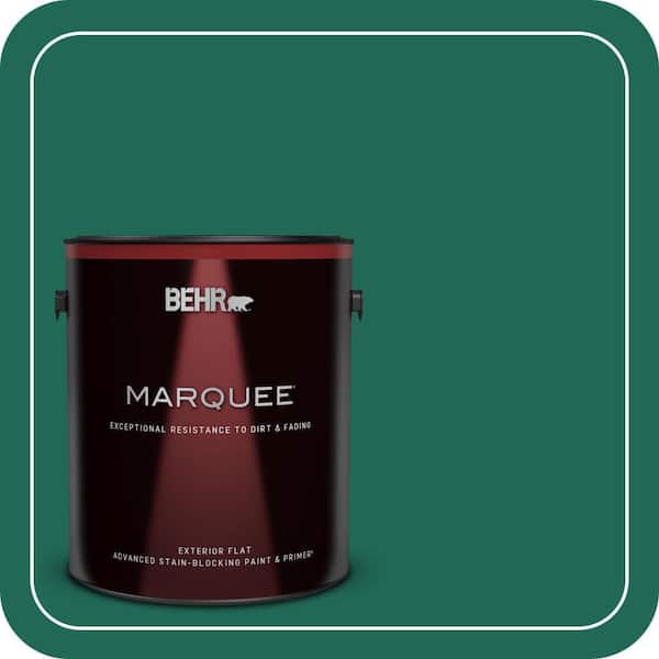 BEHR MARQUEE 1 gal. #S-H-480 Forest Rain Flat Exterior Paint & Primer (2)