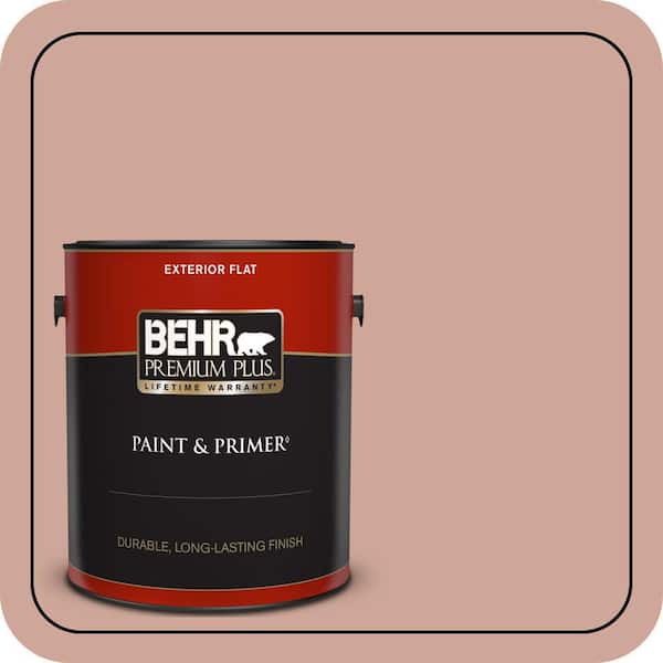 BEHR PREMIUM PLUS 1 gal. #PPU2-08 Pink Ginger Flat Exterior Paint & Primer (2)