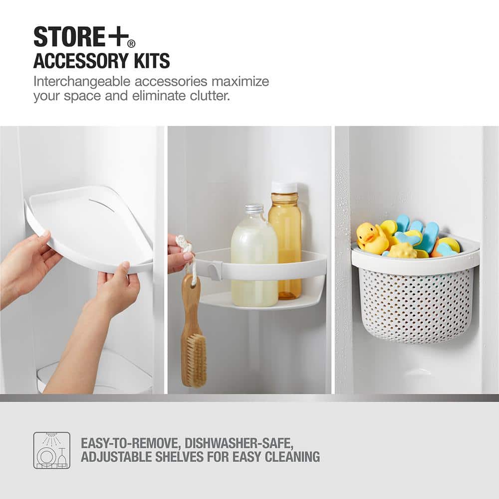 Sterling STORE+ 10-Piece Wall Mounted Shower Caddy in White Finish (4)