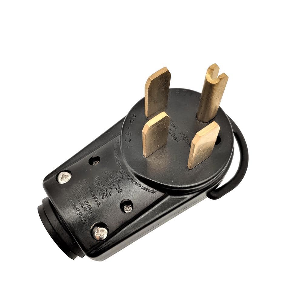 parkworld RV 50 Amp 125-Volt/250-Volt Power Replacement NEMA 14-50P Male Assembly Plug with Handle