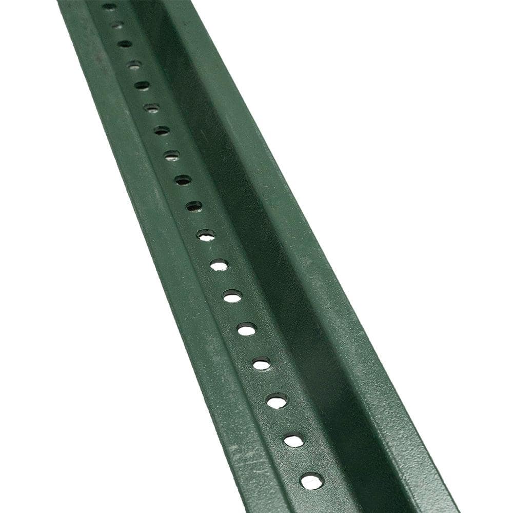 Unbranded 3-1/16 in. x 10 ft.-12 Gauge Green U-Channel Steel Sign Post (3)