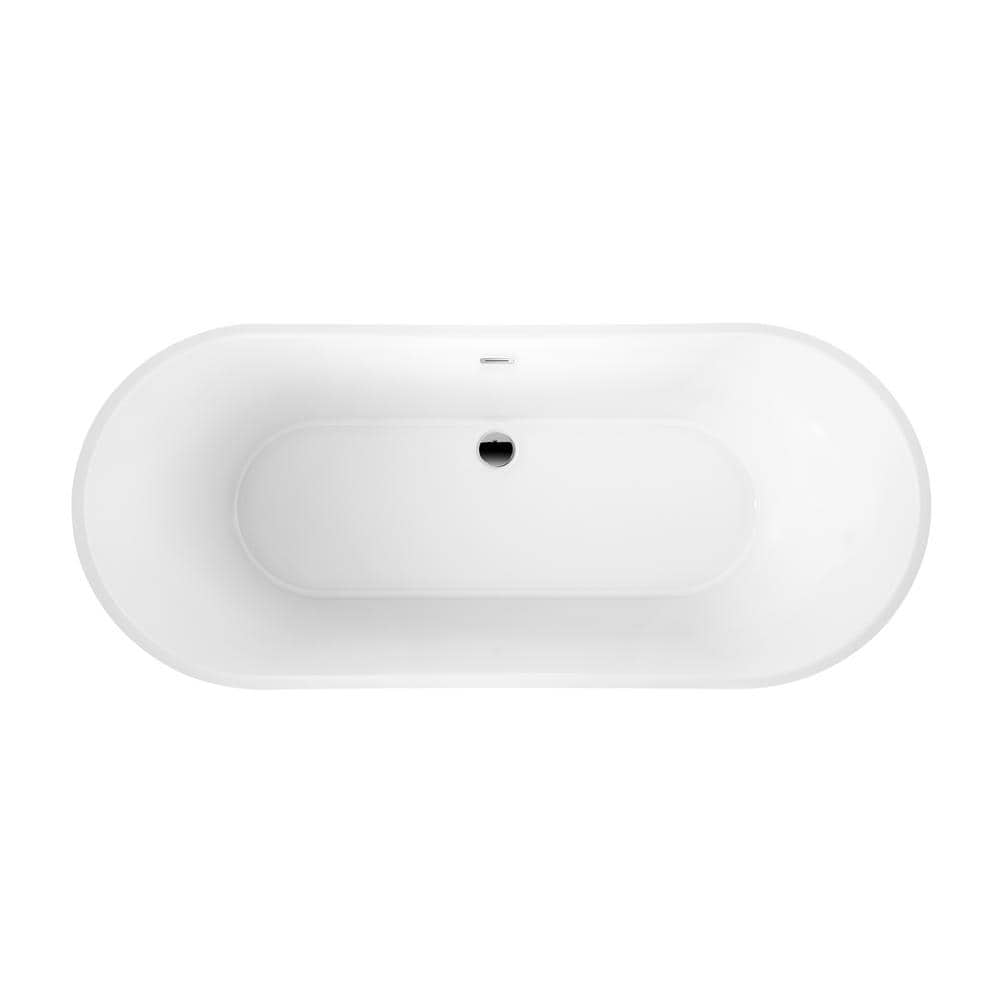 Barclay Products Noreen 69 in. Acrylic Double Slipper Flatbottom Non-Whirlpool Bathtub White with Integral Drain White (3)