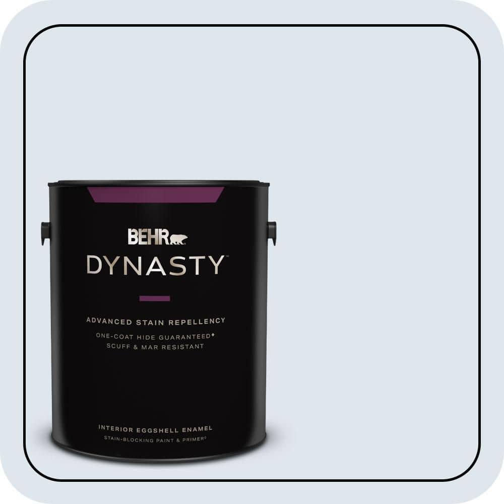 BEHR DYNASTY 1 gal. #580A-1 Fog Eggshell Enamel Interior Stain-Blocking Paint & Primer