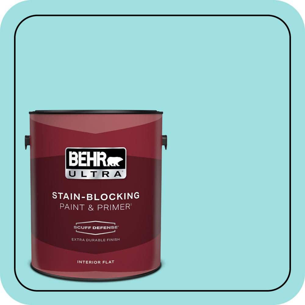 BEHR ULTRA 1 gal. #P460-2 Tropical Waterfall Extra Durable Flat Interior Paint & Primer (1)