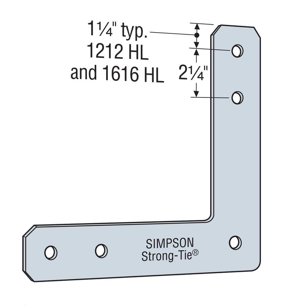 Simpson Strong-Tie HL 12 in. x 12 in. 7-Gauge Galvanized Heavy L Strap (2)