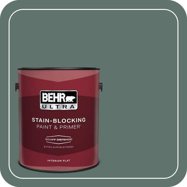 BEHR ULTRA 1 gal. #PPU12-17 Cameroon Green Extra Durable Flat Interior Paint & Primer (2)
