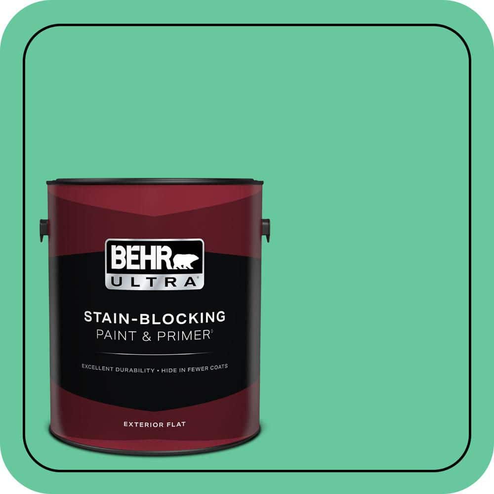 BEHR ULTRA 1 gal. #470B-4 Intense Jade Flat Exterior Paint & Primer
