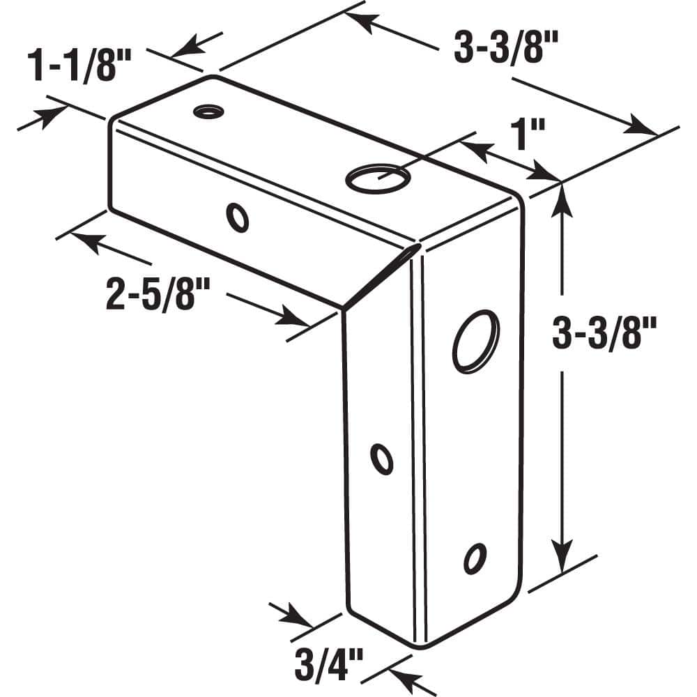 Prime-Line 1-1/8 in., Corner Mount, Bi-Fold Door Repair Bracket (2)