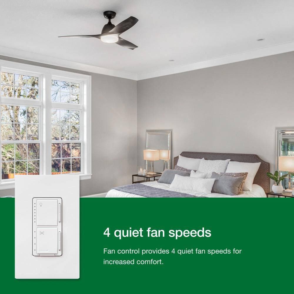 Lutron Maestro Dual LED Plus Dimmer and Fan Control, No Neutral Required, 1. 5A Fan/75W LED, Single Pole, Hot (MACL-LFQ-HT) (3)