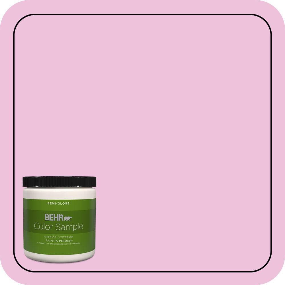 BEHR PREMIUM PLUS 8 oz. #P120-1 Starlet Pink Semi-Gloss Interior/Exterior Paint & Primer Color Sample