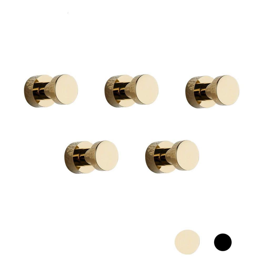 Unbranded Brushed Nickel 5-Pack Gold Brass Adhesive Towel Robe J-Hook Robe/Towel Hook Wall-Mounted Small Bathroom Kitchen Hooks