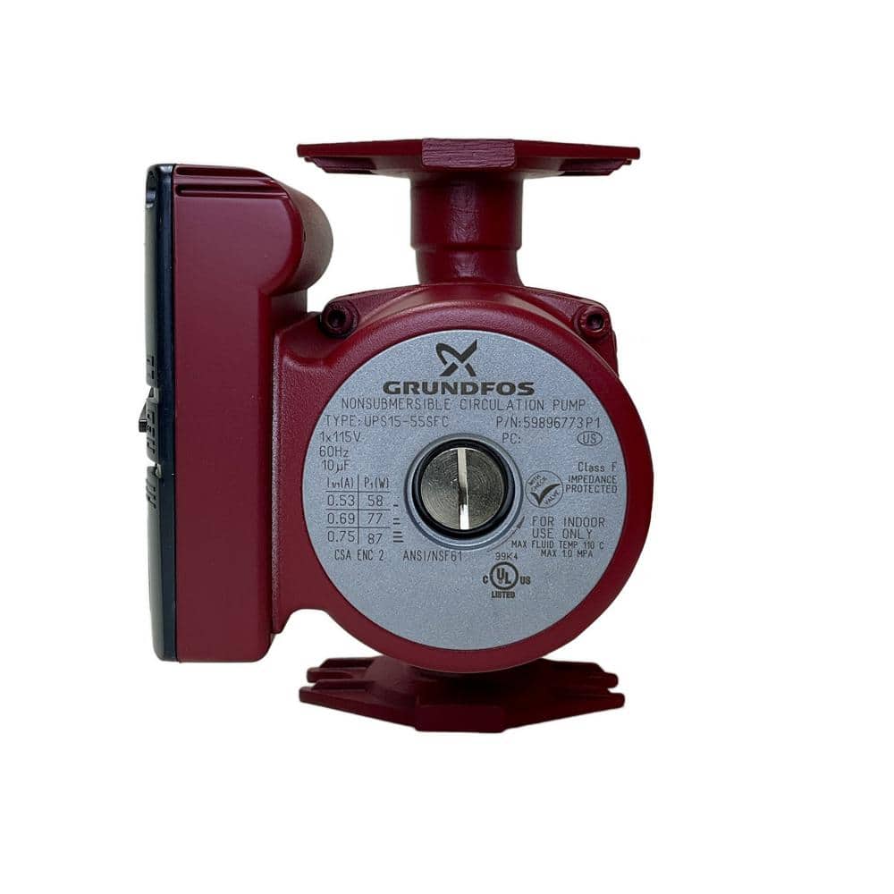 Grundfos UPS15-55SFC 1/12 HP 115-Volt 3-Speed Flanged Circulator Pump
