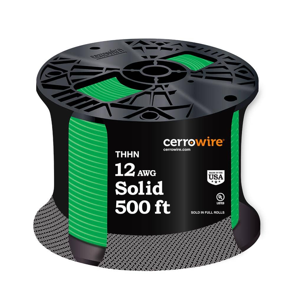 Cerrowire 500 ft.12 Gauge Green Solid CU THHN Wire (1)