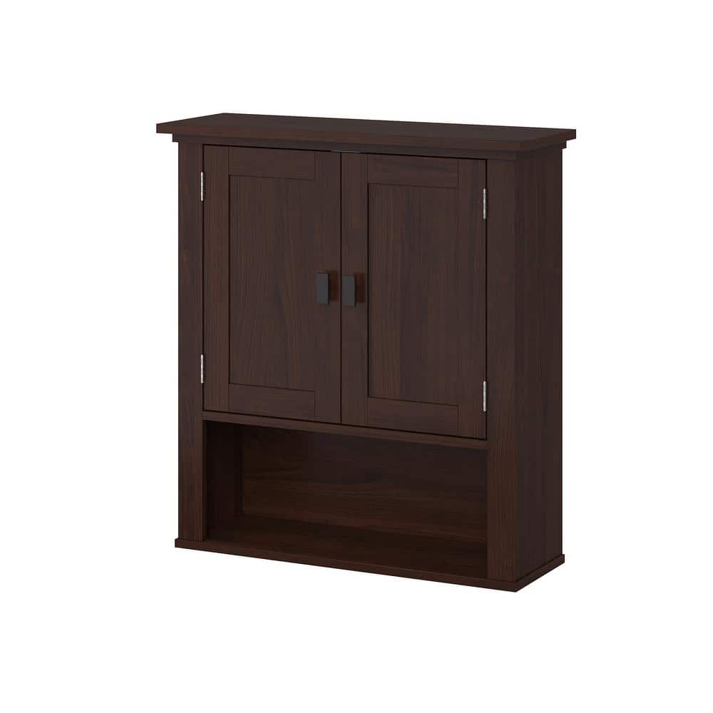 RiverRidge Home Hayward 24.5 in. H x 7.88 in. D x 22.81 in. W Bathroom Storage Wall Cabinet and Laundry Cabinet in Dark Woodgrain (3)