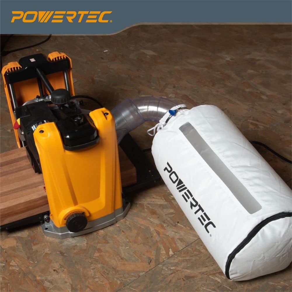 ‎POWERTEC 13 in. HSS Planer Blades fits DeWalt DW735, DW735X, DW7352, 30 Micron Filter Dust Collector Bag and 4 in. Key Hose Clamp (2)