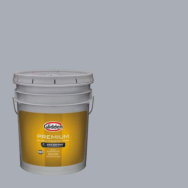 Glidden Premium 5 gal. PPG0993-3 Gosling Gray Satin Exterior Latex Paint (2)