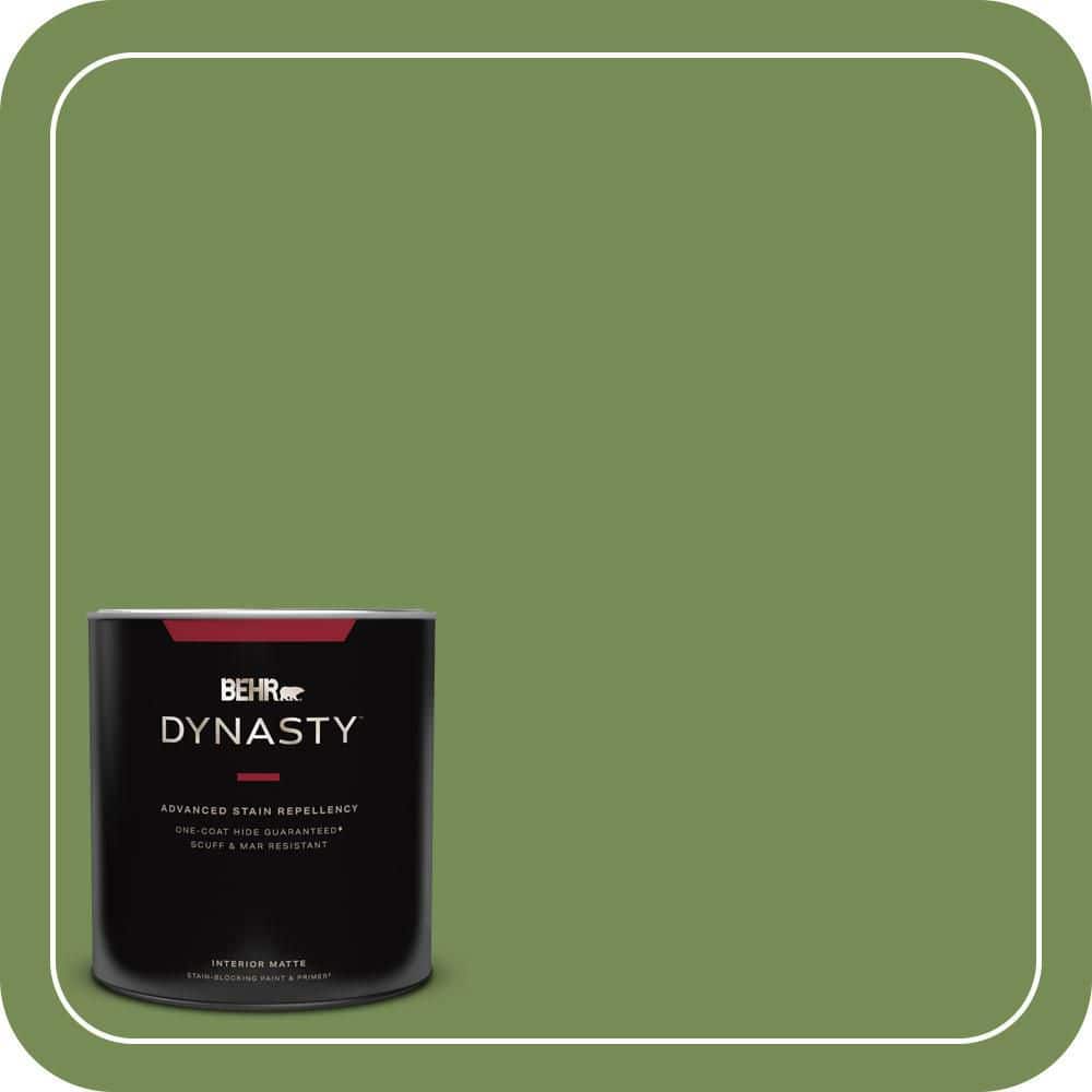BEHR DYNASTY 1 qt. #MQ6-52 Lucky Clover One-Coat Hide Matte Interior Stain-Blocking Paint and Primer