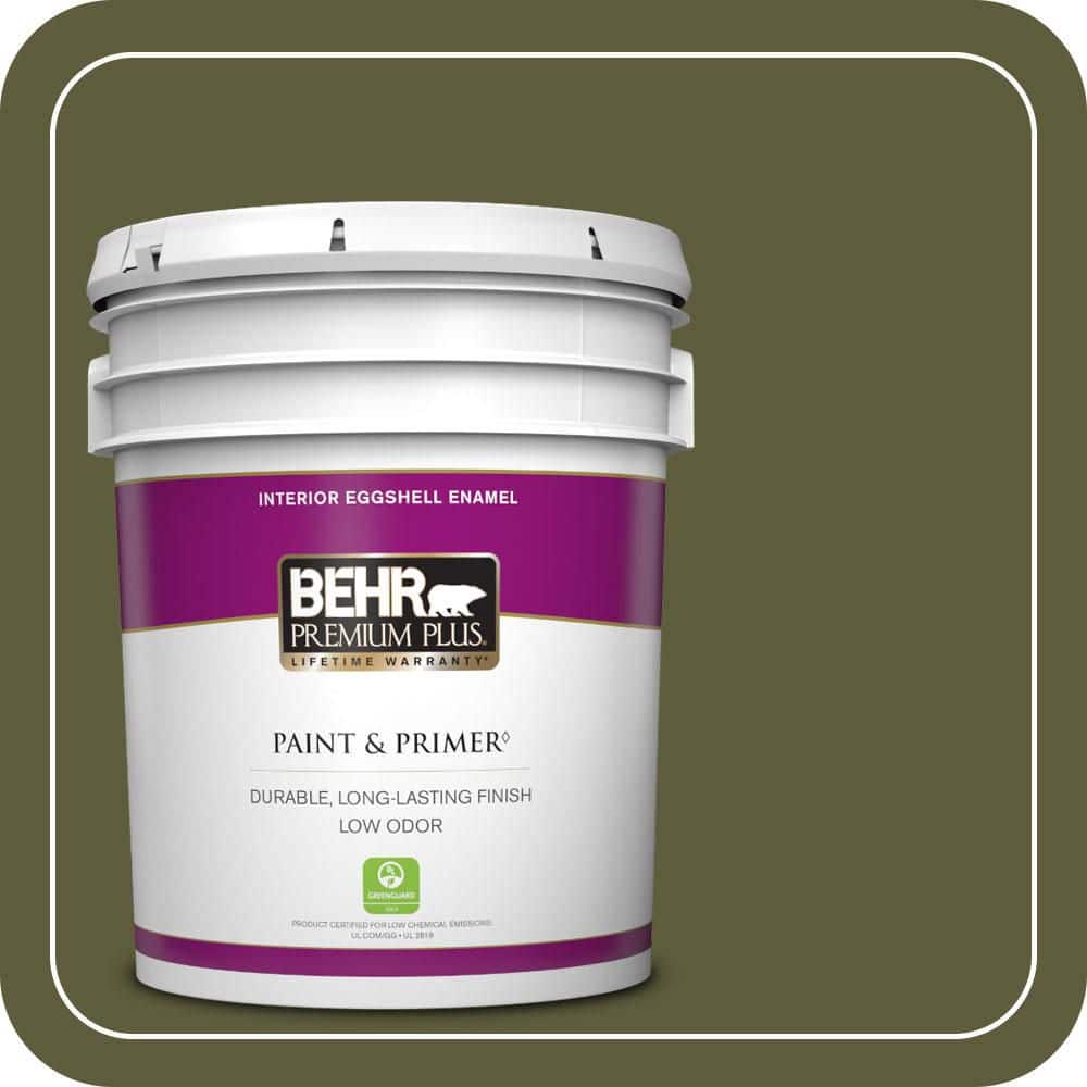 BEHR PREMIUM PLUS 5 gal. #PPU9-25 Eastern Bamboo Eggshell Enamel Low Odor Interior Paint & Primer