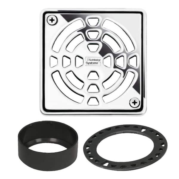 Schluter Kerdi-Drain 4 in. Chrome Drain Grate