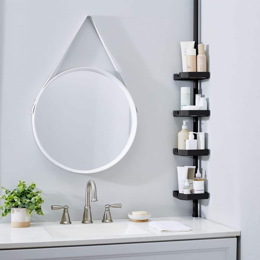 Bath Bliss 4 Tier Tension Corner Shower Organizer Caddy in Matte Black (3)