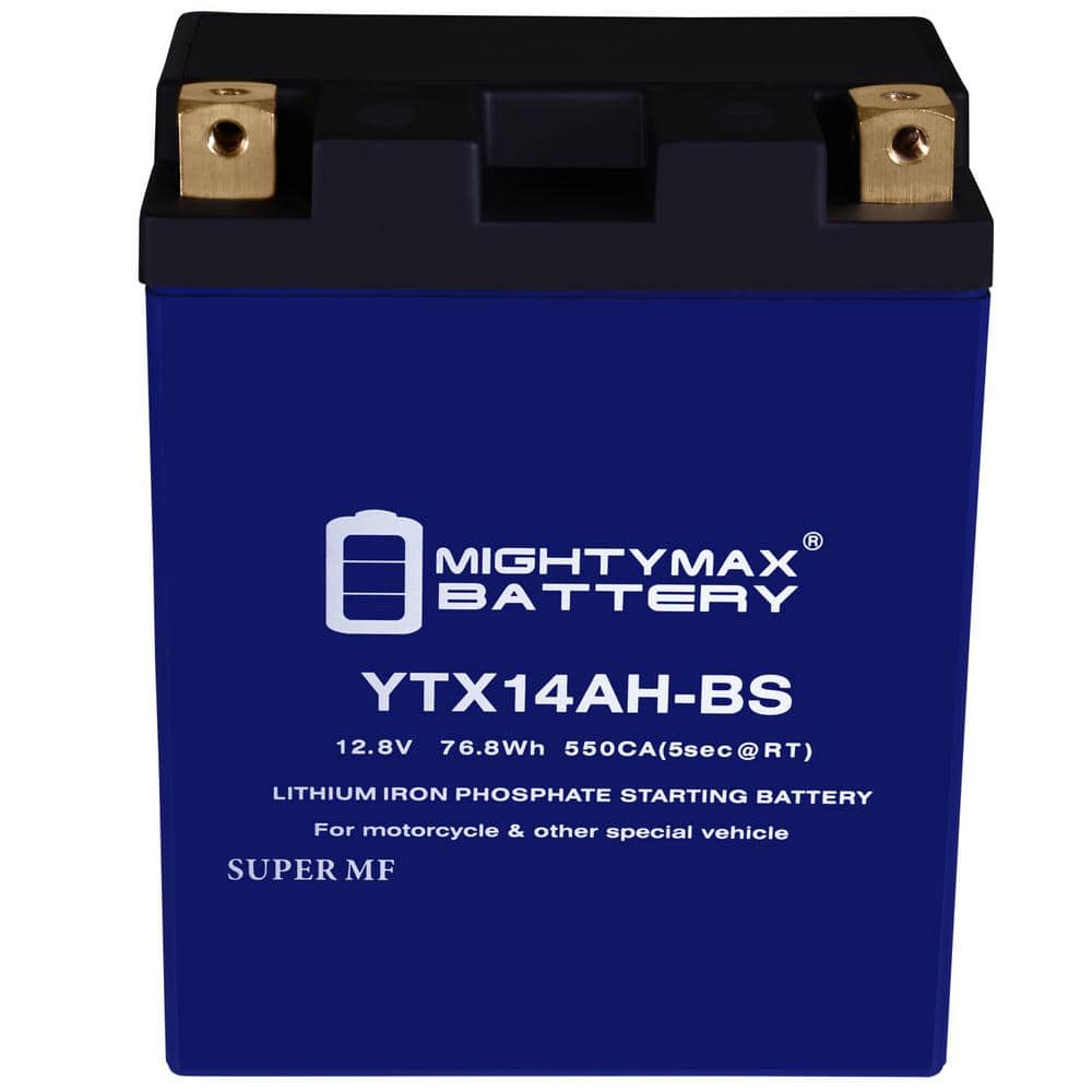 MIGHTY MAX BATTERY YTX14AH-BSLIFEPO4-12-Volt 12 AH, 400 CCA, Lithium Iron Phosphate (LiFePO4) Battery (3)