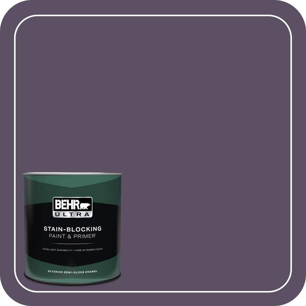 BEHR ULTRA 1 qt. #660F-7 Napa Grape Semi-Gloss Enamel Exterior Paint & Primer