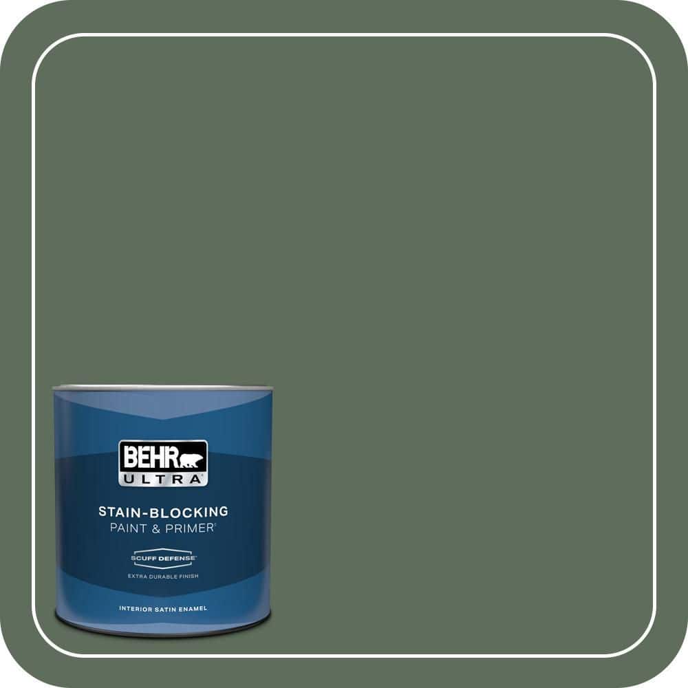 BEHR ULTRA 1 qt. #N400-6 Terrarium Extra Durable Satin Enamel Interior Paint & Primer