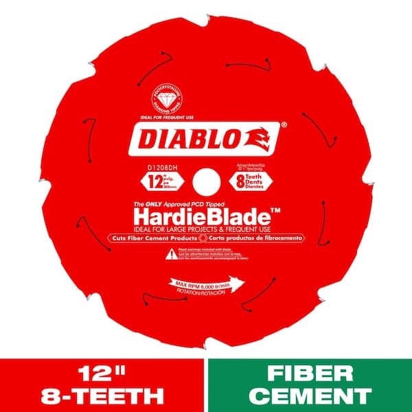 DIABLO 12in. x 8-Teeth HardieBlade Saw Blade for Fiber Cement (2)
