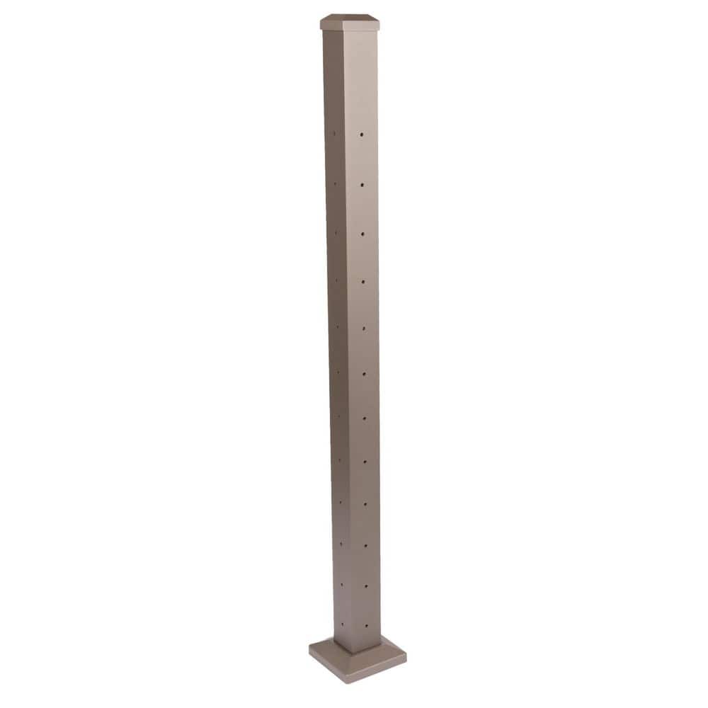 Deckorators Cable Rail 2-1/2 in. x 2-1/2 in. x 44 in. Textured Bronze Aluminum Corner Post for Cable Railing System