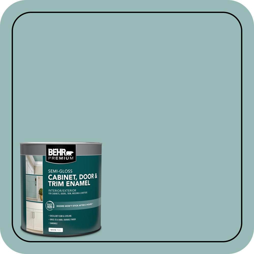 BEHR PREMIUM 1 qt. #PPU12-06 Lap Pool Blue Semi-Gloss Enamel Interior/Exterior Cabinet, Door & Trim Paint