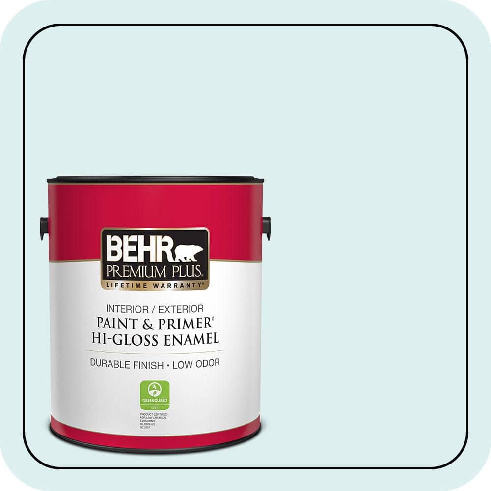 BEHR PREMIUM PLUS 1 gal. #510A-1 Soar Hi-Gloss Enamel Interior/Exterior Paint & Primer