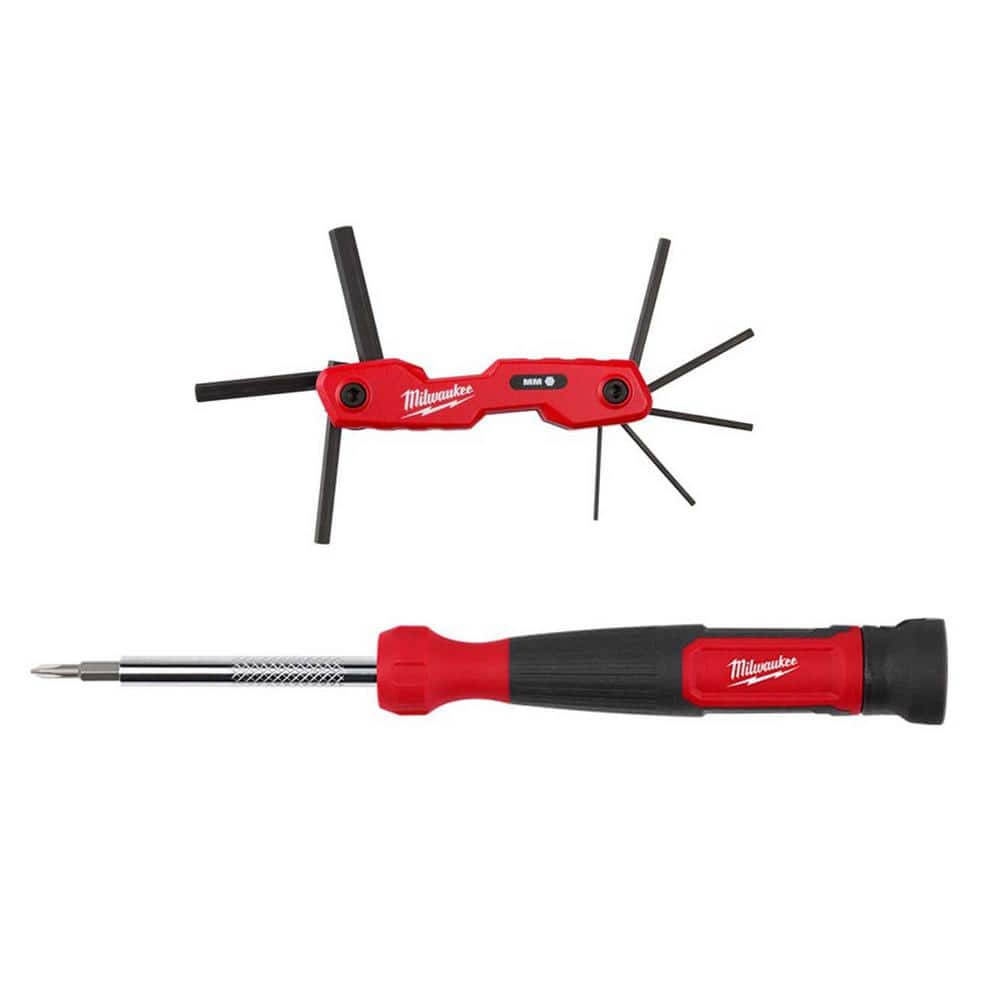 Milwaukee Folding Metric Hex Key Set (8-Piece) with 4-in-1 Precision Multi-Bit Screwdriver (1)