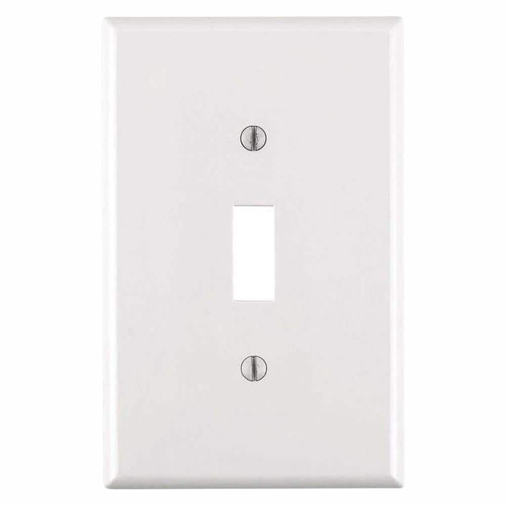 Leviton 1-Gang White Toggle Nylon Midway/Midsize Wall Plate (1-Pack) PJ1-W (1)