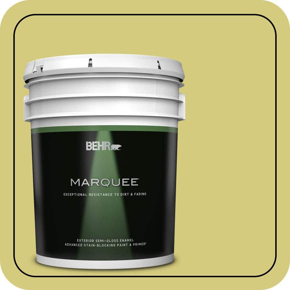 BEHR MARQUEE 5 gal. #P350-4 Spring Grass Semi-Gloss Enamel Exterior Paint & Primer