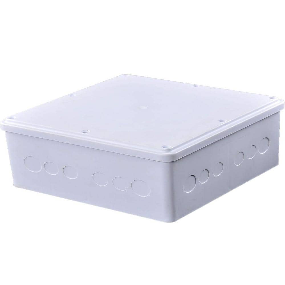Yichuhaoxi PVC Plastic Junction Conduit Box 9 x 9 x 3 in. with Pre Molded 3/4 in. and 1 in. Punch in Holes-(1-Pack) (1)