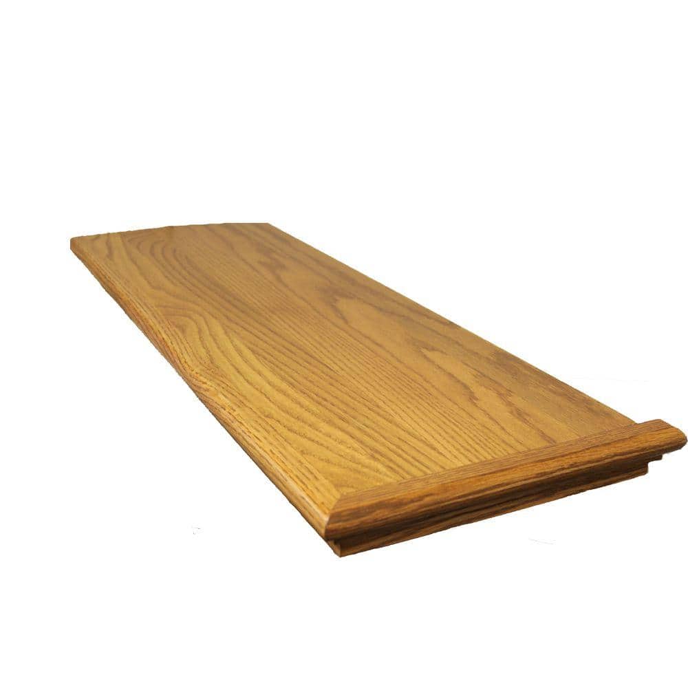 Stairtek Retread 0.625 in. x 11.5 in. x 42 in. Prefinished Gunstock Red Oak Right Return Stair Tread (1)